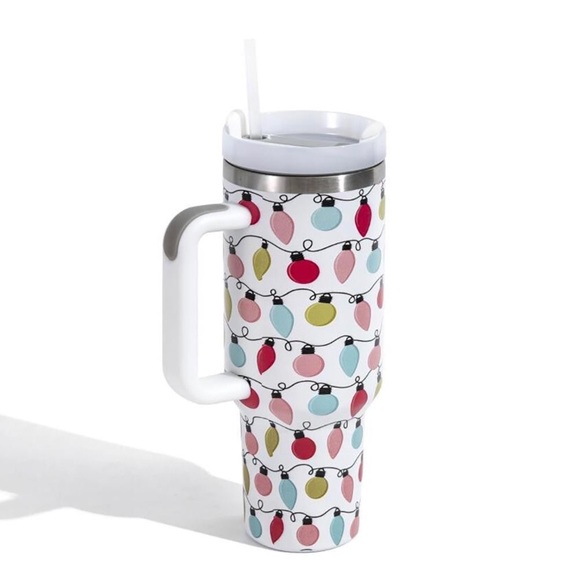 Other - Christmas Lights 40oz Double Wall Travel Tumbler